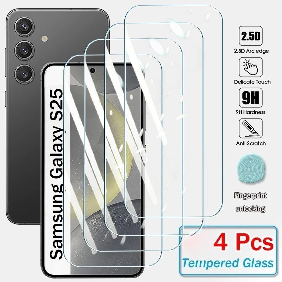 

4/peças protetor de tela de vidro temperado para samsung galaxy s25 s24 plus ultra s23 s22 plus fe película protetora transparente de vidro For Samsung A26 чистый