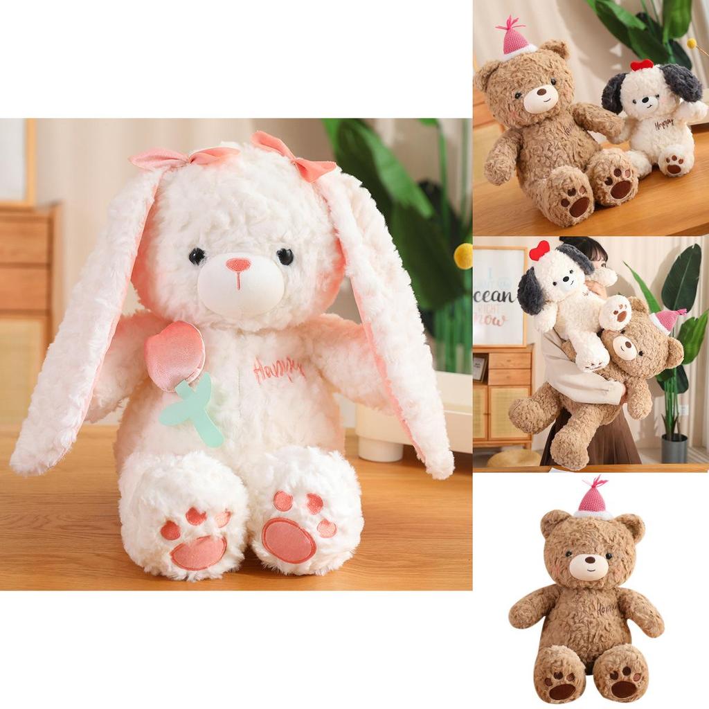 Teddy Bear Plush Toy With Soft Short Pile For Kids Birthday Gift And Collectible Decor