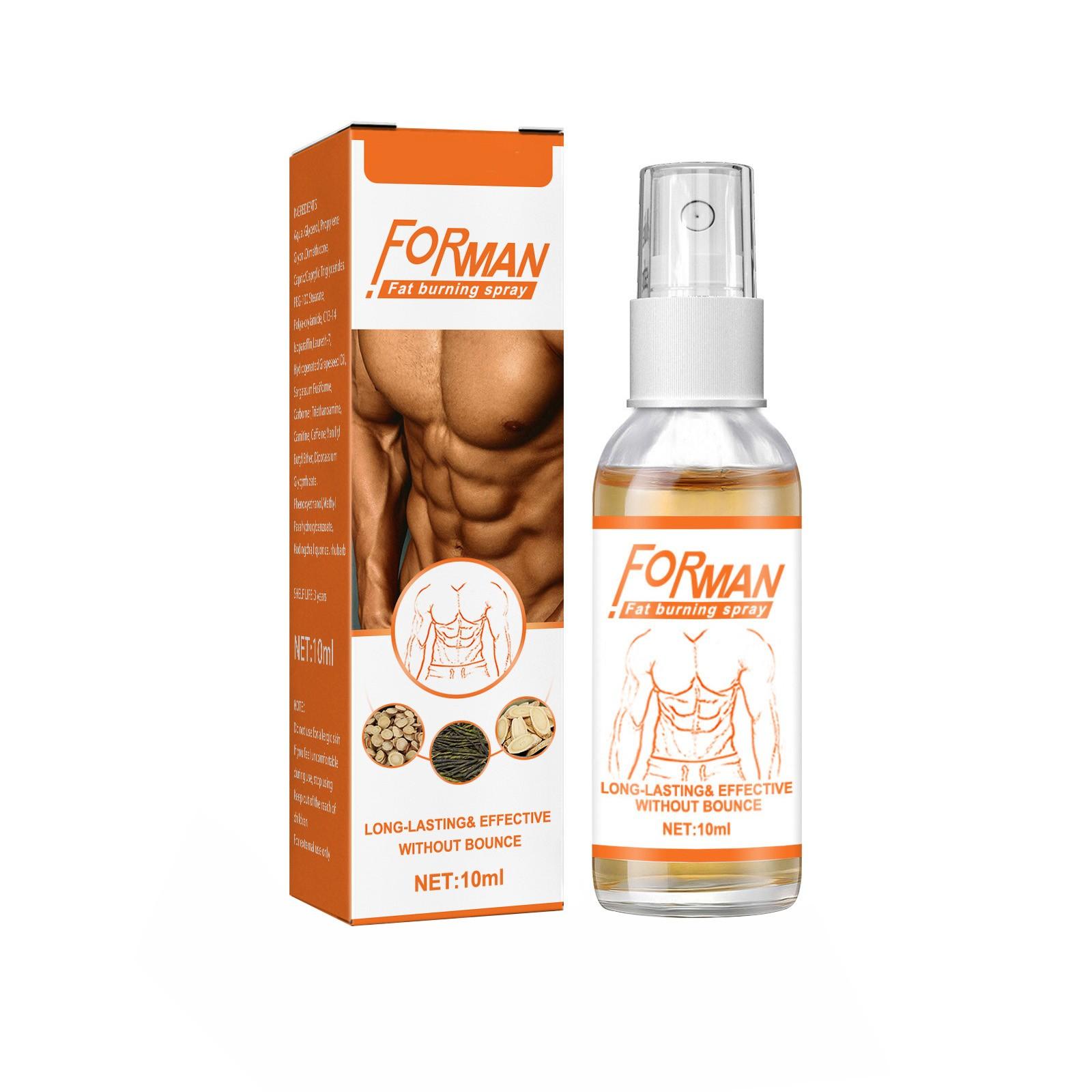 

10 мл мужской спрей для брюшной полости, местное потоотделение, укрепляющий брюшной фитнес, формирующий упражнения, спрей для живота One Size оранжевый