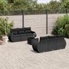 VidaXL Garden Lounge Set 7 Pcs with Cushions Black Wicker 3253442