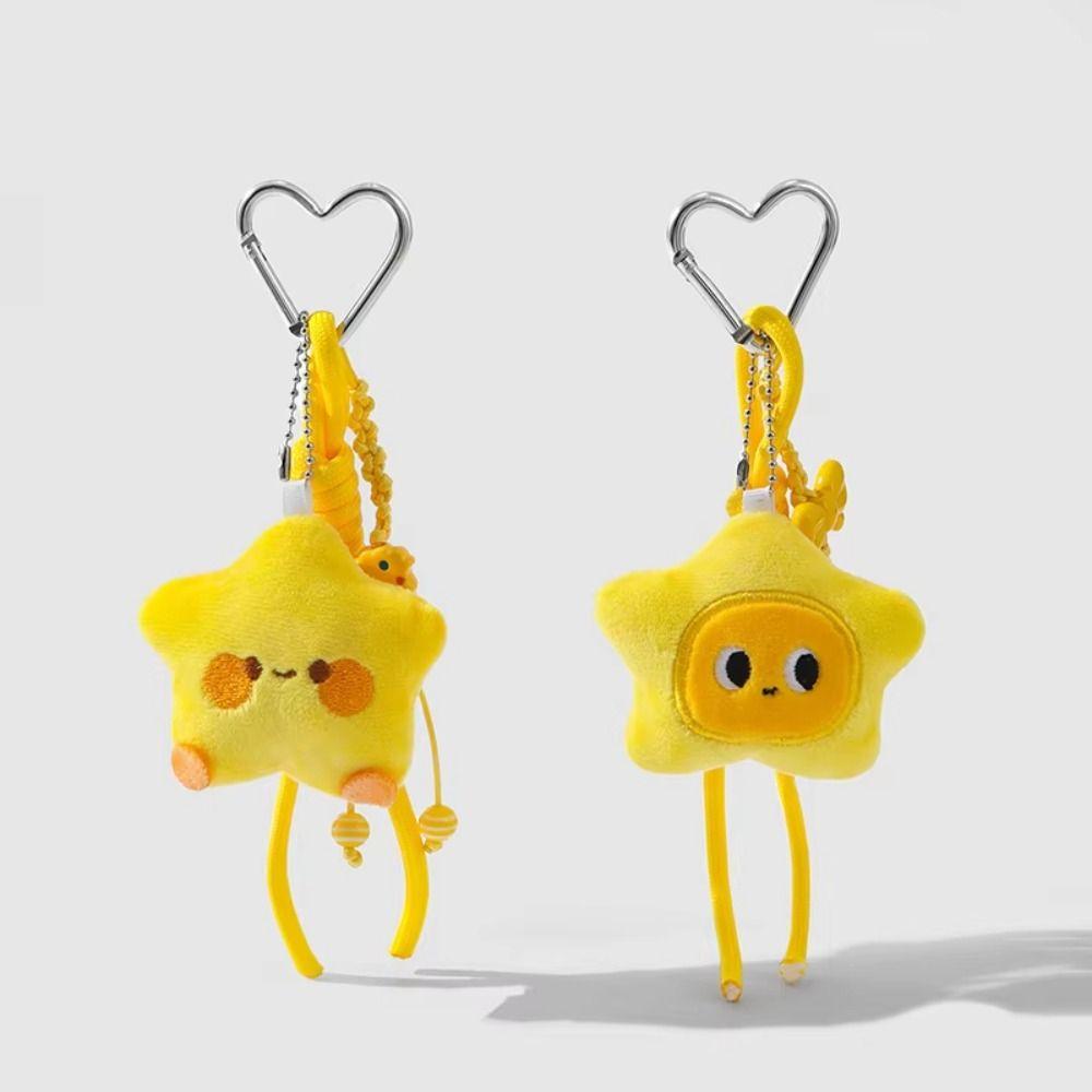 Soft Star Doll Pendant Cartoon Chirping Star Pendant Lovely Plush Star Keychain  Birthday Gift