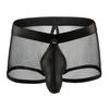 Men Thongs Hollow Out Mesh Sexy Opening U Convex Super Breathable Men Boxers Inner Wear Clothes