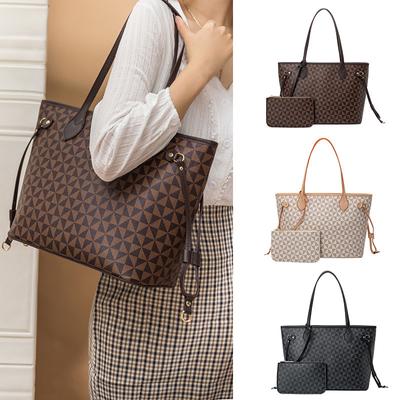 Nova bolsa de couro vintage com bolsa, moda feminina, estampada, bolsa de ombro, moderna, durável, grande capacidade, bolsa de mão para deslocamento