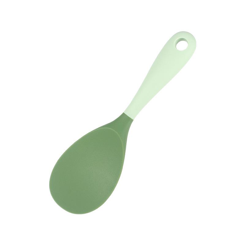 6Piece Silicone Kitchen Utensil Set Chinese Spatula Soup Ladle Slotted Turner Pasta Spoon Salad Honey Scrapers for Non