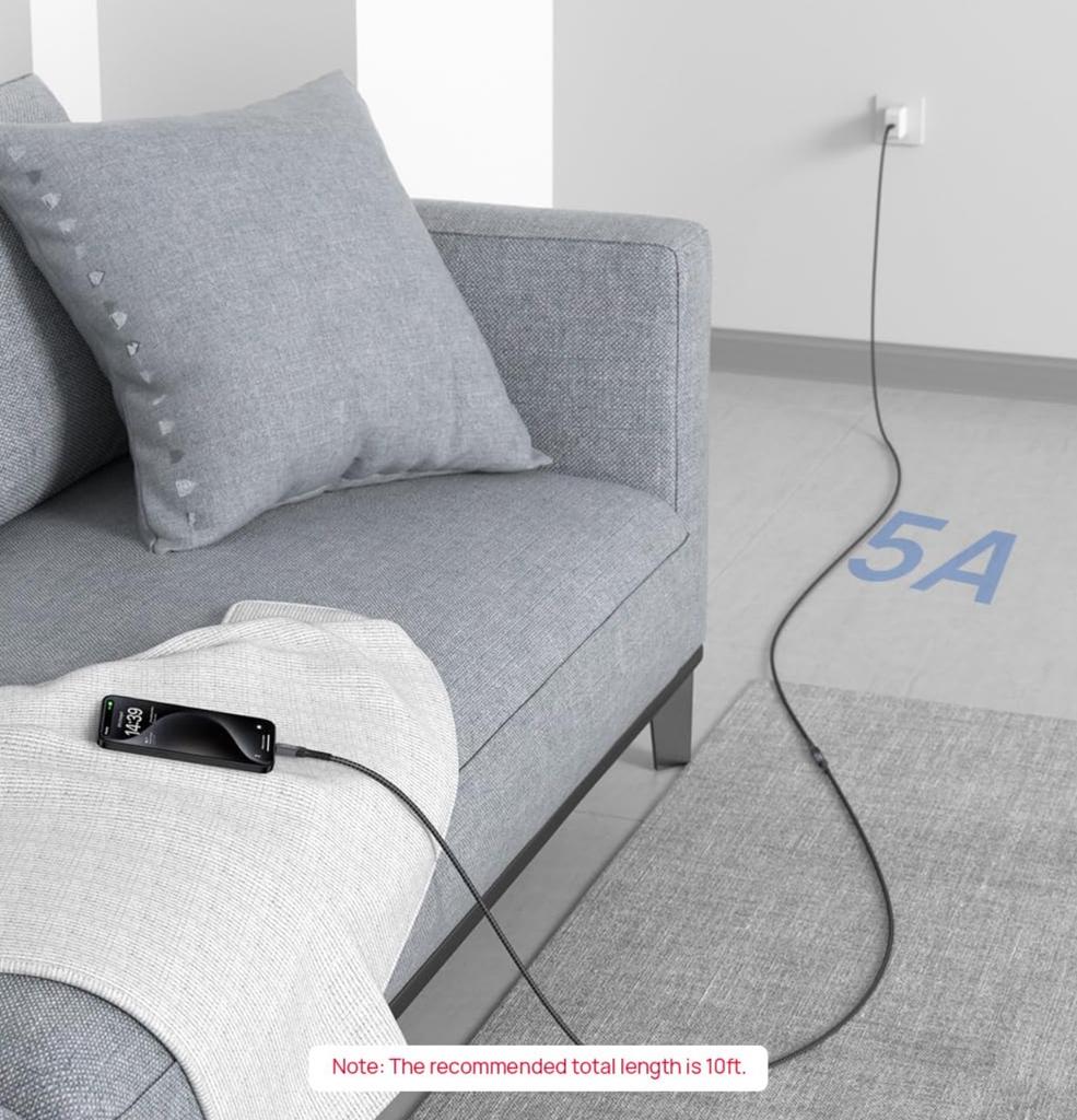 Jsaux Usb-C 3.2 Extension Cable 100W 5A 10Gbps Iphone Macbook Ipad Magsafe 4K 60Hz 2M