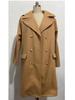 Women's Autumn/Winter Double-Breasted Long-Sleeve Woolen Coat with Simple European and American Design