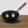 Hammered Texture Mini Iron Wok Coating-Free Frying Pan Non-Stick Flat Bottom Pan for Electric Induction Gas Stoves
