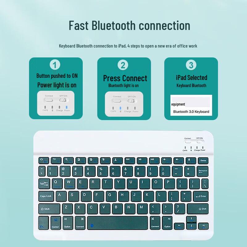 SuoYing iPad Bluetooth Keyboard Case with Mouse and Stylus Set
