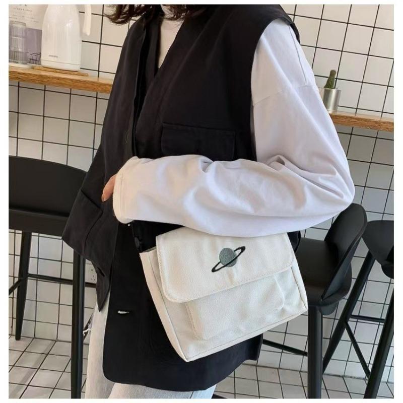 Canvas Bag Female Student Class Crossbody Bag Harajuku Planet Tooling Large Capacity Shoulder Bag