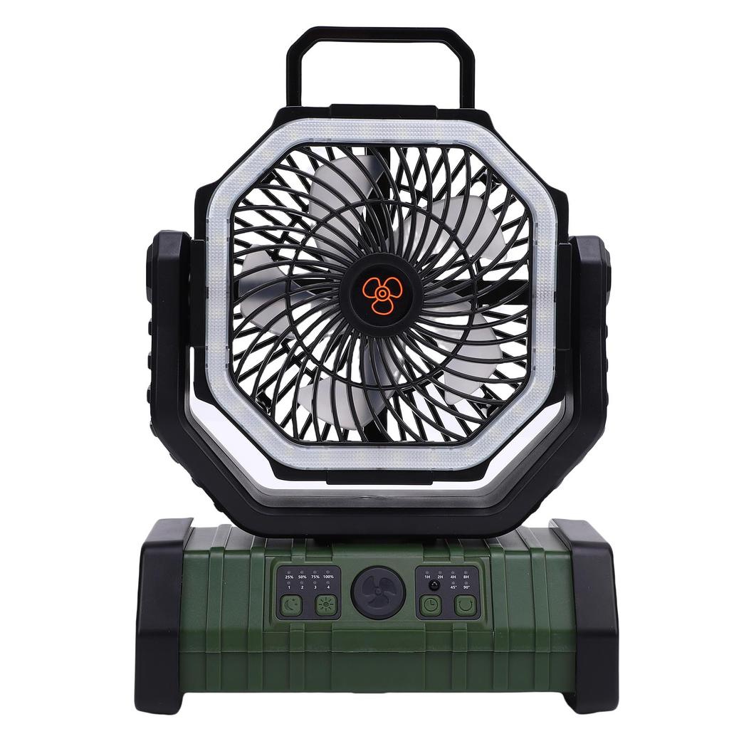 Portable Rechargeable Camping Fan 10000mAh Battery Operated Left Right Oscillation Cordless Tent Fan with Remote Light