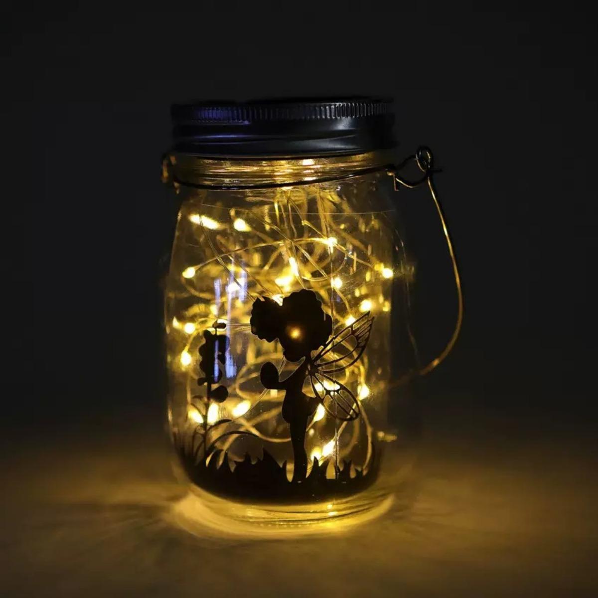 

HOMZY Solar Mason Jar Light Solar Lantern Fairy Lights Waterproof IP65 Hanging Standing Solar Lamp Garden Ornament for Patio Lawn