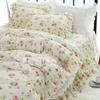 Fresh Rose Printed Bedding Set Rustic Duvet Cover Bedding Queen Bed Set Custom Bed Sheet Ruffle Lace Pillowcase Bed Clothes