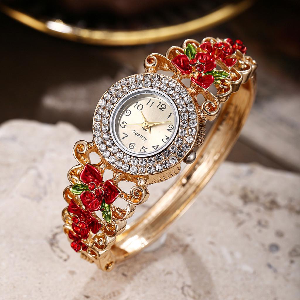Orologio da polso da donna alla moda al quarzo con decorazioni di diamanti per regalo o uso quotidiano