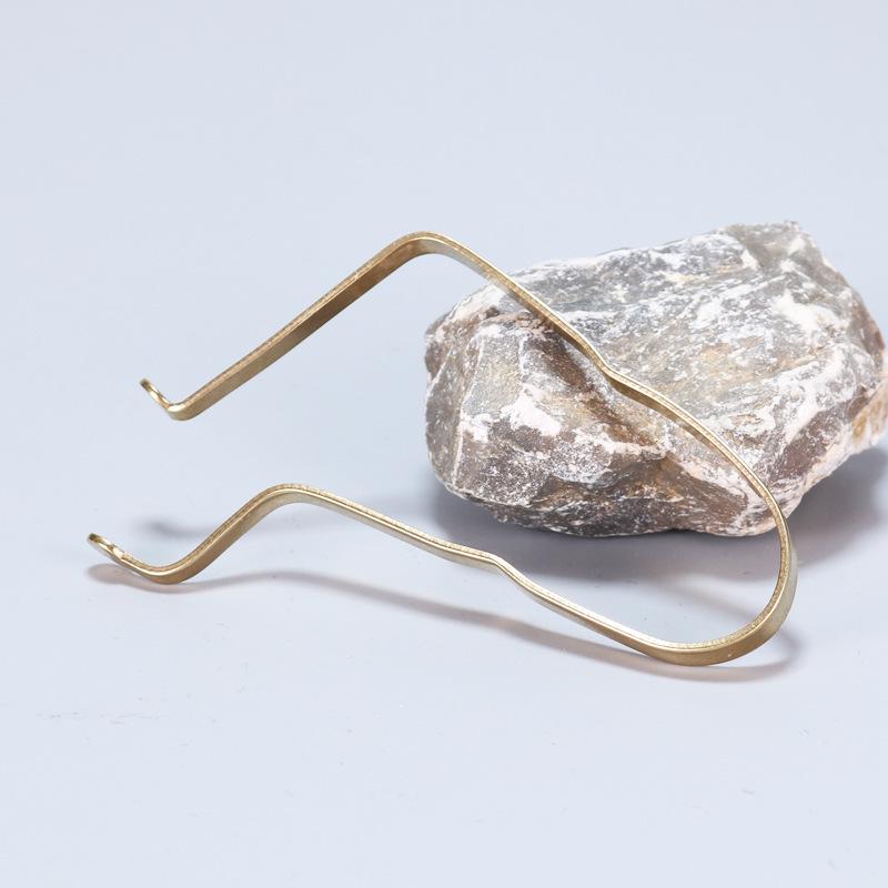 Brass Incense Ceremony Set: Natural Color Seal, Ash Press, Tamping Tool, Brush, Spade