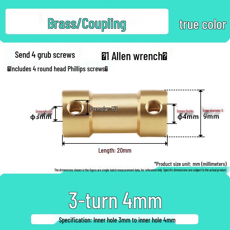 Brass Shaft Coupling Connector for Transmission (2-5mm)