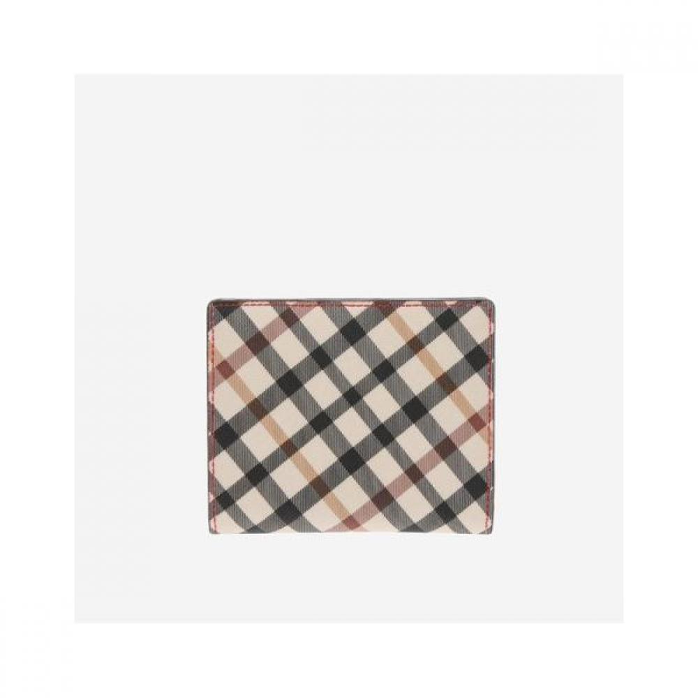 Daks Red Check Color Block Dd Logo 3 Fold Wallet