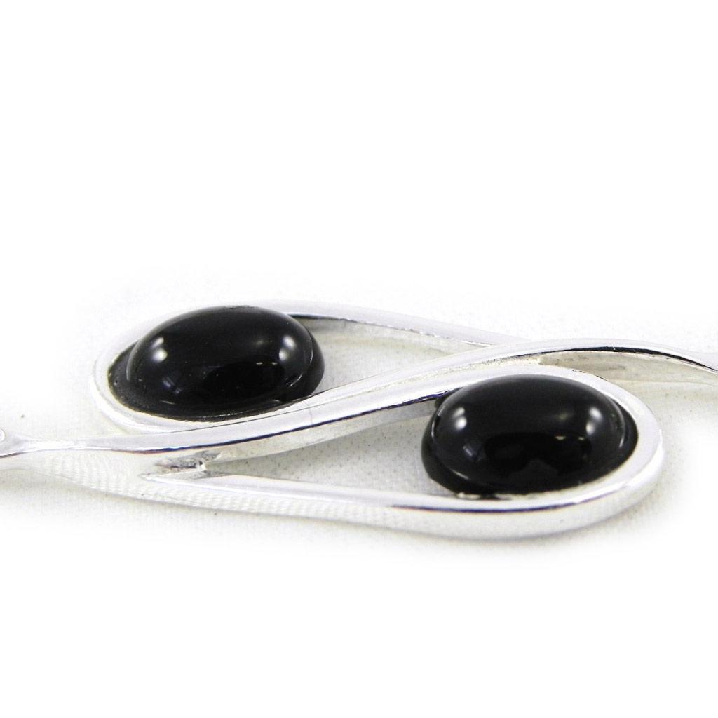 Les Trésors De Lily [H5573] - Bracelet Argent 'Déesse Noir de Jais' noir argenté (rhodié) - 10 mm