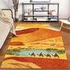 Wüstenlandschaft Teppich mit Kamelen, Lebendige Farben, Einzigartiges Design Geeignet für die Verwendung als Antirutsch für Wohnzimmer Schlafzimmer Sofas