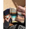 American Light Luxury Retro Ethnic Style Thick Line Kaji Street Style Couple Medium Tube Stacking Socks Children
