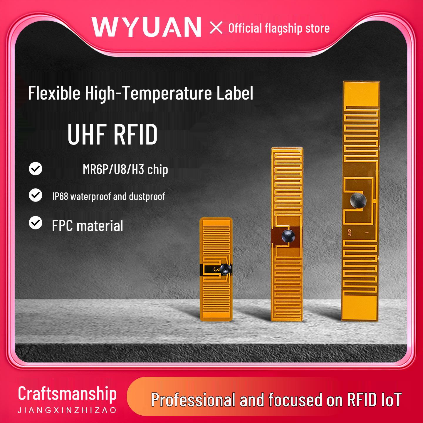WYUAN High-Temp Resistant RFID UHF 915M Passive FPC Eyewear Anti-counterfeiting Tag 2909 with 3M Adhesive