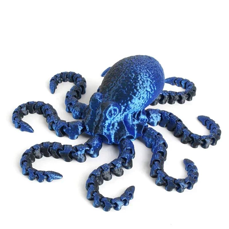

3D Printed Octopus Movable Flexible Joints Fidget Toys Home Offi Desktop Ornament Oan Animal Decor Gifts Kids Toys ornaments