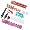 68Pcs TIG Welding Accessory Set Glass Cup Connector Electrode Coil PTFE Front Cover for WP 17 18 26