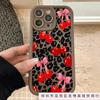 Pink Knot Cherry Leopard Print for Apple 16 Mobile Phone Case iPhone15Promax Anti-drop 11/12/13/14Pro