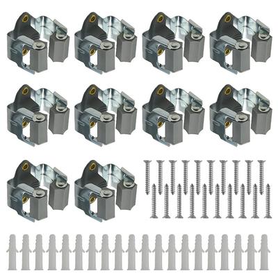 XINMEIWEN 10pcs Mop and Broom Holder Wall Mount Heavy Duty Mop Gripper Broom Hanger Garden Tool Cleaning Closet Organizer (T)