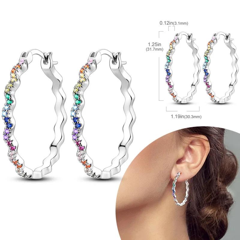 925 Sterling Silber Creolen Hypoallergene Creolen mit Zirkonia Mode Hochwertiger Schmuck für Damen Mädchen