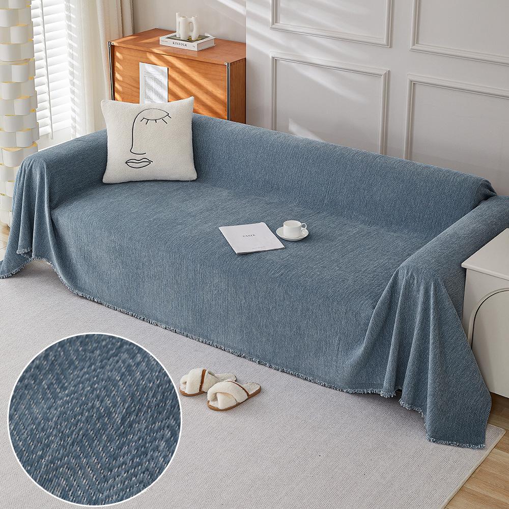 Herringbone Chenille Sofa Towel Full Cover Cloth Ins Style Light Luxury High-Grade Sofa Cushion Four Seasons Universal Sofa Cover