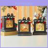 Christmas Scene Fireplace Ornament Music Box With Sitting Elder For Holiday Decor