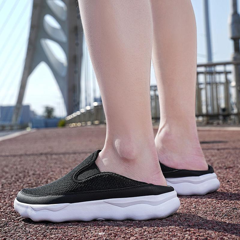 Zapatos de malla de verano para hombre, zapatos deportivos informales ligeros antideslizantes con estribo, zapatos perezosos de fondo suave de gran tamaño 45 46 47 48