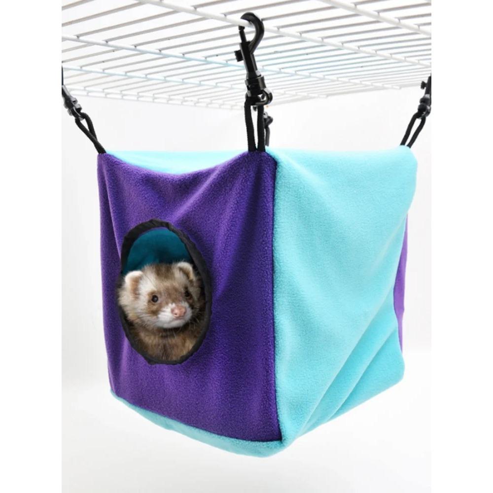 

Мешочек с медом, планер, гнездо из хлопка, белка, ветка цветка, подвесное гнездо для мыши, спальное гнездо для маленького питомца, квадратные принадлежности для животных фиолетовый