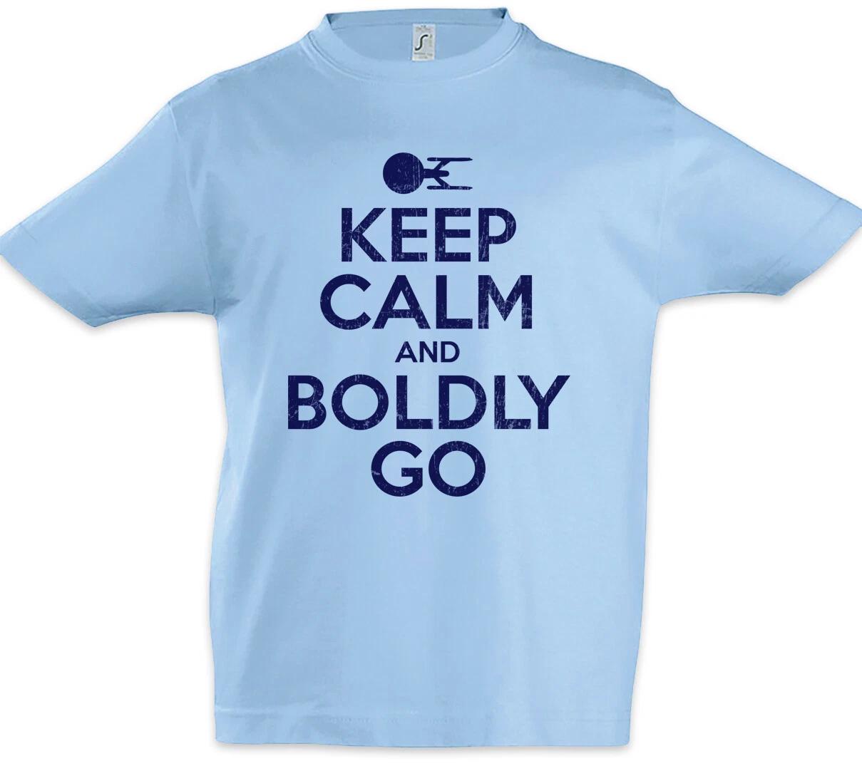 Keep Calm And Boldly Go Kids Boys kids boys T-Shirt Star Enterprise Space Ship Trek 110