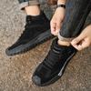 2025 Men's Platform Boots Fashion High Top Casual Sneakers Outdoor Non-slip Wear-resistant Work Boots Comfortable Hiking Shoes