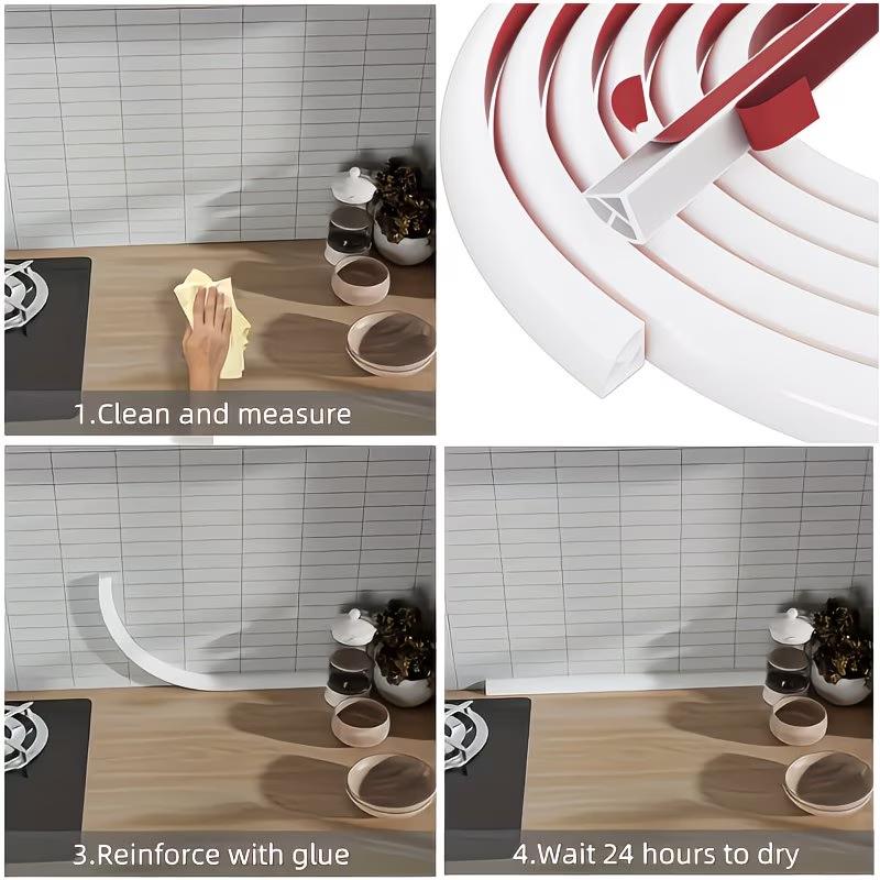 1PC 1/3meters Flexible Quarter Round MoldingCaulk Strip for Wall Edge Floor Corner,Bendable Self-Adhesive Baseboard Trim