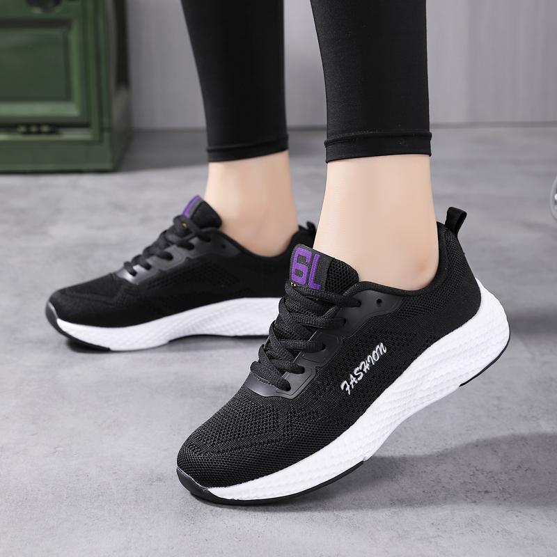 Spring and autumn new sports shoes women's shoes all-match lightweight non-slip casual running shoes women's mesh breathable thi