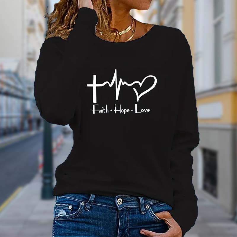 Femei Topuri Toamna Loose Cat Print Causal Tricou Maneca Lunga Top Bluza