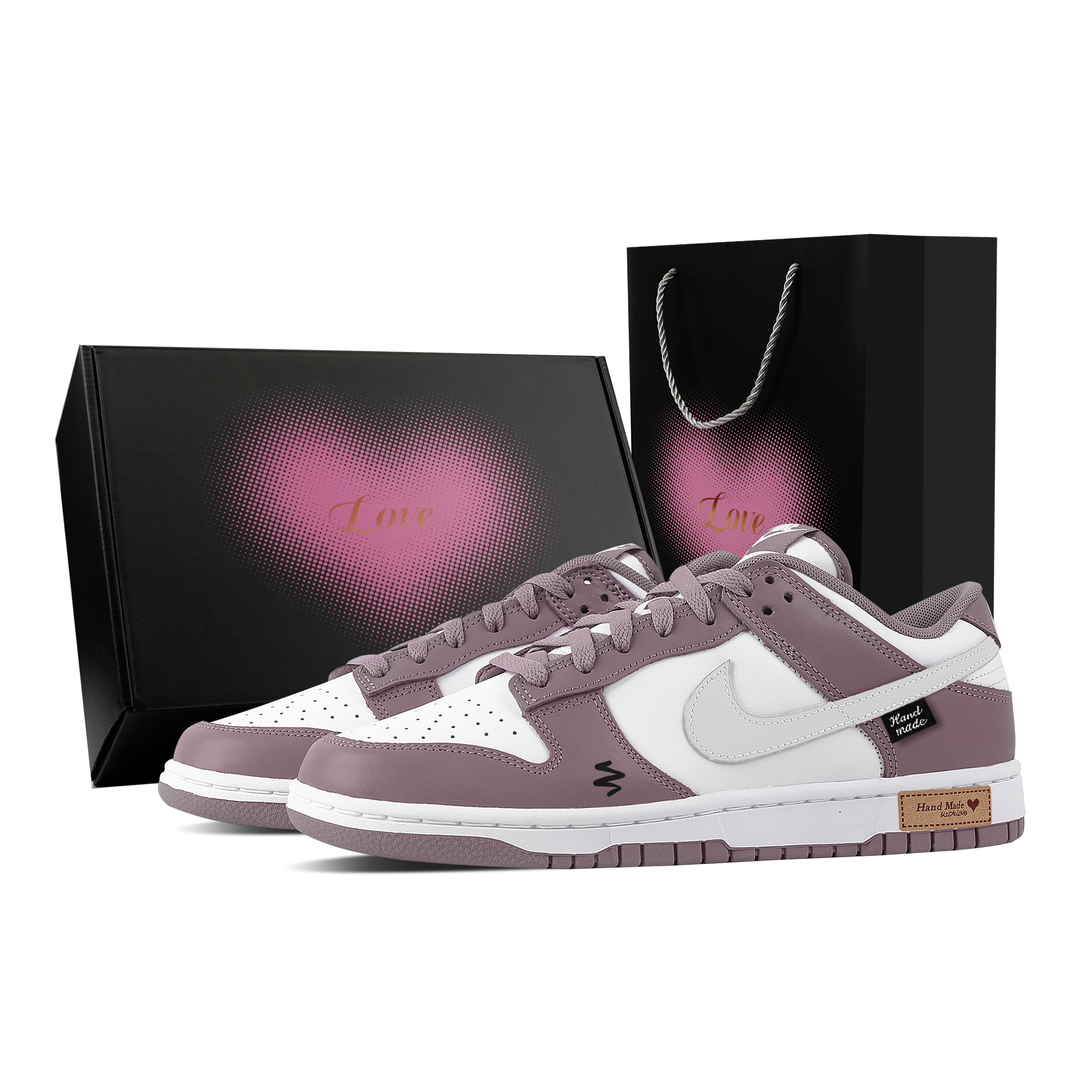 

Nike Dunk Soft Purple Sand, Heart Box Leather Abrasion Resistant Low top Skateboard Shoes Unisex Purple Gray DV0833-112(Team773--) 45.5