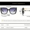 Large Gradient Square Women Sunglasses Stylish Anti Glare Driving Glasses with Metal Hinges Fashion Accessory