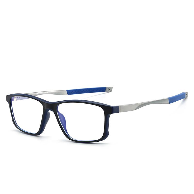 

Unisex Ultralight TR90 Sports Blue Lightweight Blocking Premium Definition Square Reading glasses Outdoor Clear Prescription Glasses Original Lenses