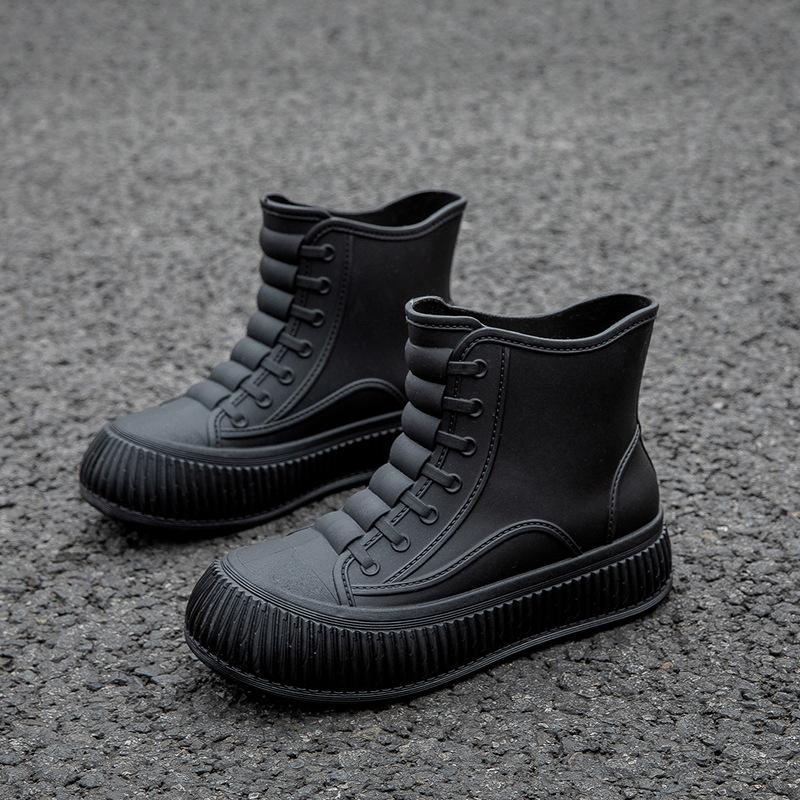 Fashion New Women's Rain Boots Rubber Shoes Non-Slip Waterproof Shoes Outdoor Wear-Resistant Kitchen Work Waterproof Fashion Boots