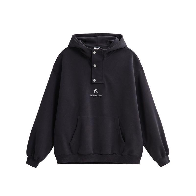 

Men s American High Street Style High-Neck Hooded Sweatshirt, New Autumn Heavy Embroidery Functional Fashion Jacket, Couple s Top Dark gray XL