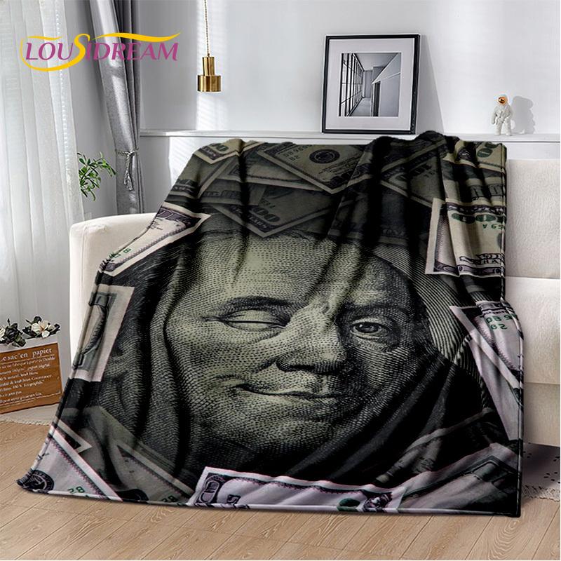 Zengin Dolar Euro Pound Para 3D Karikatür Battaniye, Yumuşak Atmak Battaniye Ev Yatak Odası Yatak Kanepe Piknik Ofis Seyahat Kapak Hediye Çocuk