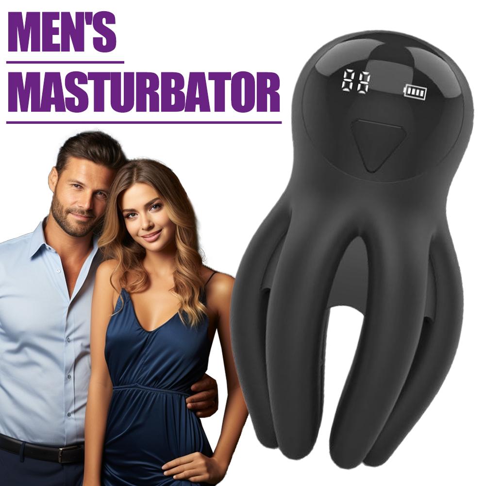 Penis Vibrator 10 Vibration Modes Male Stroker Glans Training Ejaculation Control Octopus Design Adult Toy Personal Pleasure