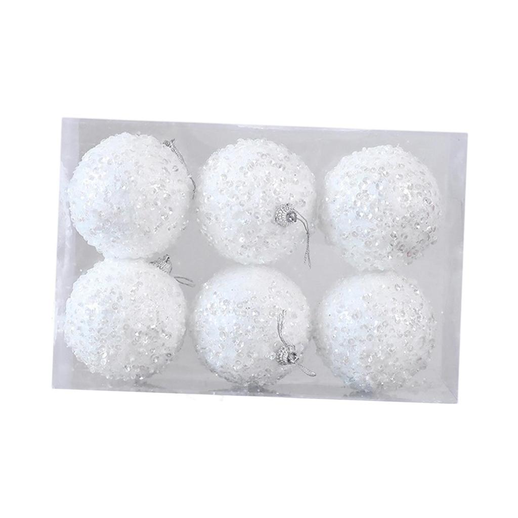 6x Christmas Balls Christmas Tree Decorations with Hanging Rope Hanging Ornaments for Engagements Wedding