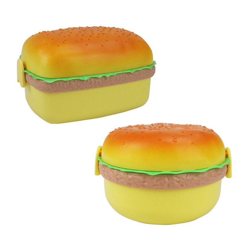 Contenitore per il pranzo a doppio strato per hamburger, contenitore per il pranzo a microonde, contenitore per alimenti, contenitore per il pranzo a doppio strato per hamburger, contenitore per il pranzo a microonde