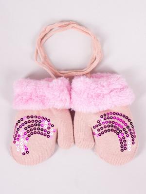 Handschuhe YOCLUB RED-0111G Pelz Pailletten Kinder YOCLUB