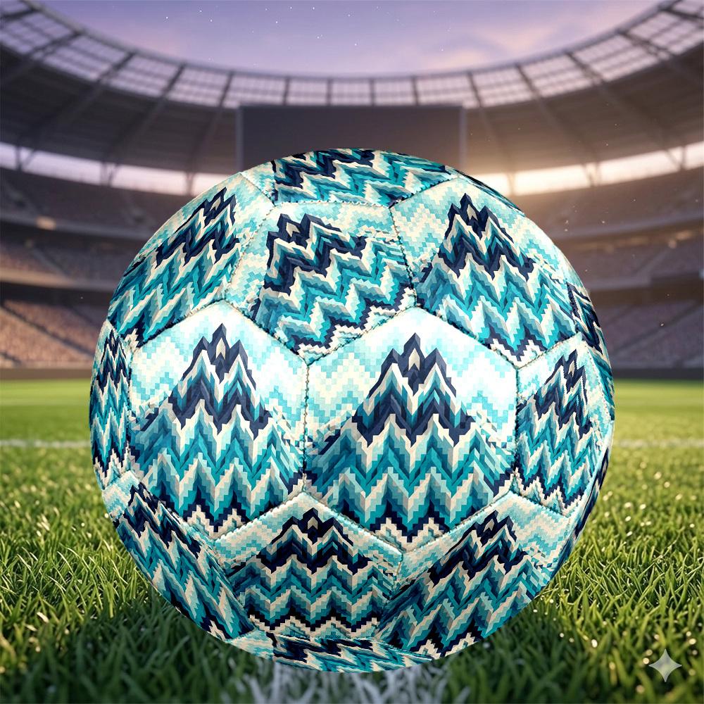 1pc Waves Themed Soccer Ball, Size 5, Lightweight PVC Material, Outdoor Training Soccer Ball Gift. q62252