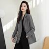 Black Suit Jacket Spring and Autumn New Chic Casual Back Split Design Women's Coat and Jackets